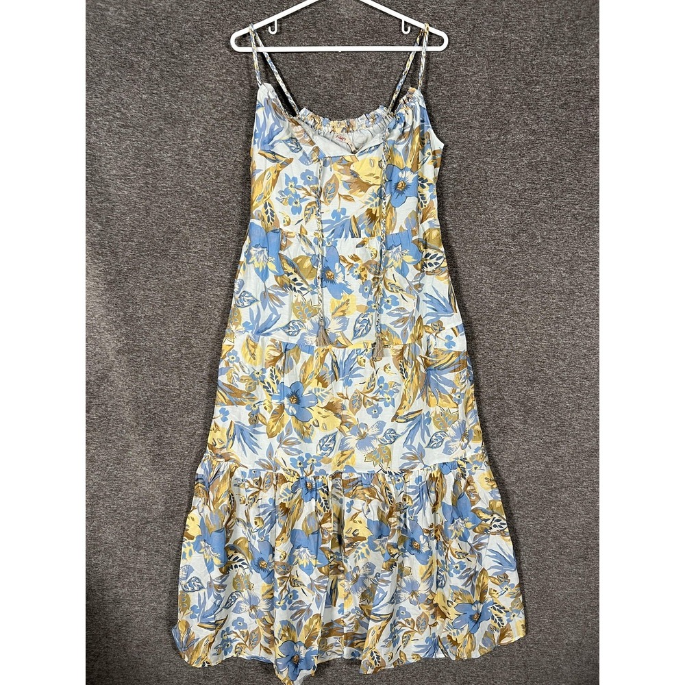 Faherty Dress Womens XS Multicolor Paradise Blossom Floral Maxi Sundress Strappy